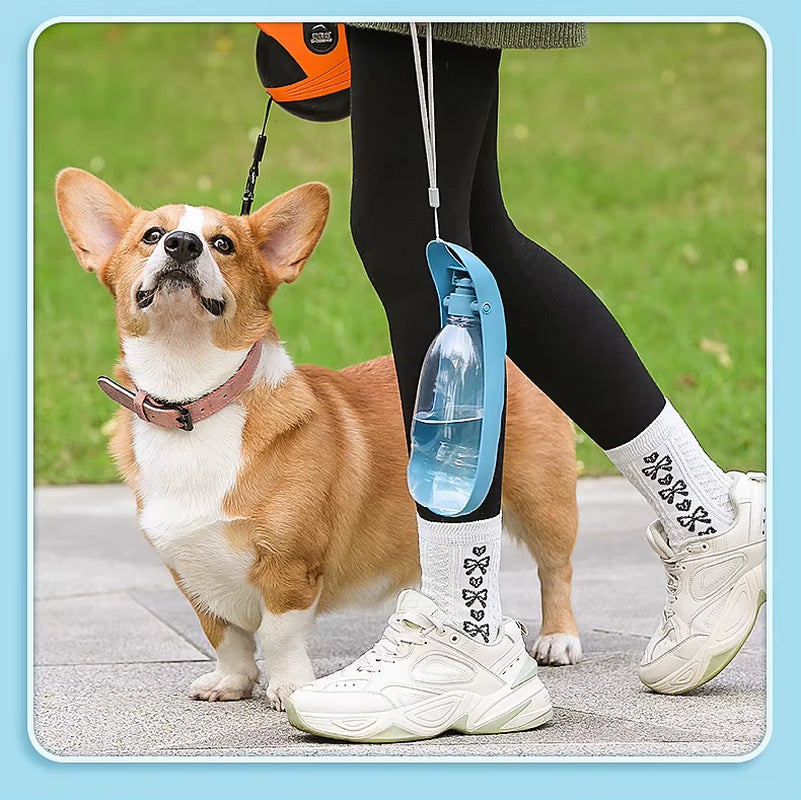 500ML Dog Puppy Foldable Water Bottle Portable for Drinking Hiking Outdoor Travel Small Medium Big Pet Cat Dog Feeder Bottle